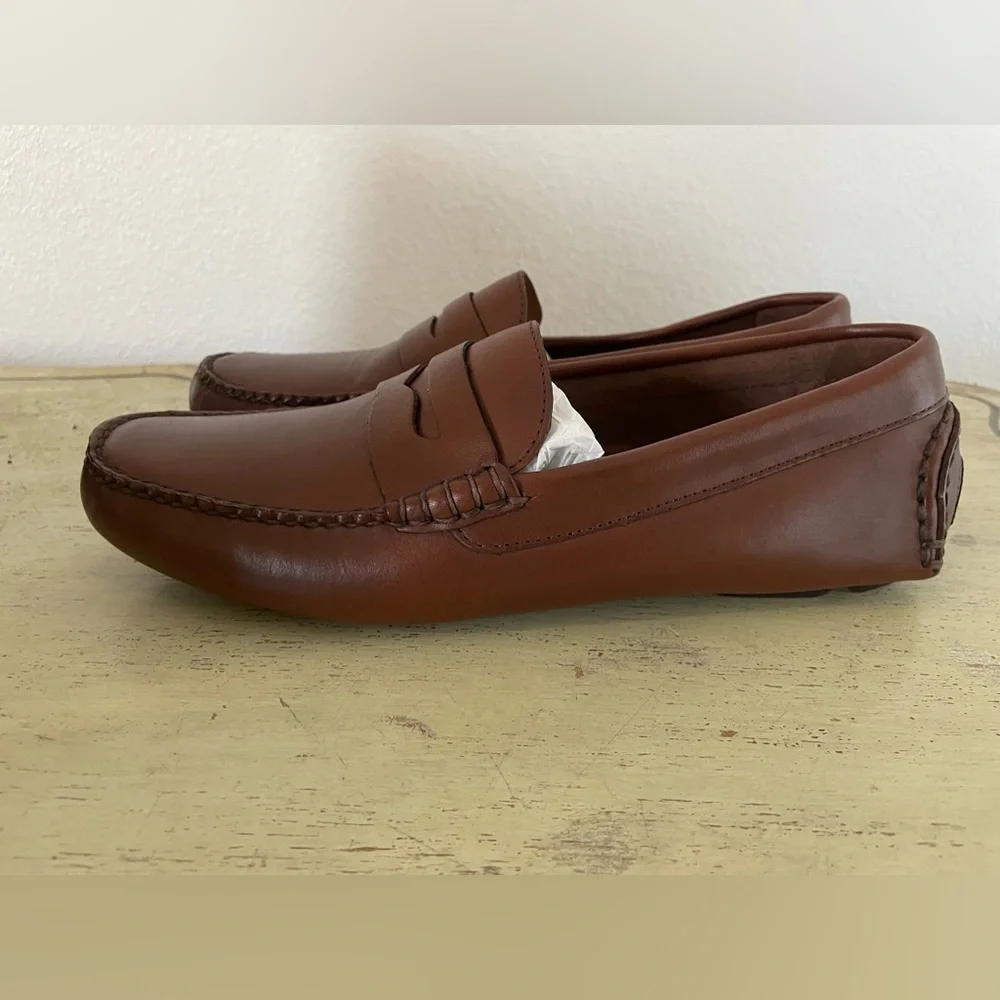 J. CREW Classic Leather Driving Shoes in Brown Size 9 1/2‎ M $178 AW685
